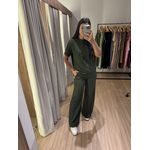 CONJUNTO VERDE MILITAR MALHA CANELADA 