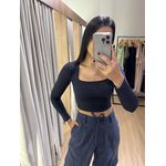 CROPPED POLIAMIDA PRETO 