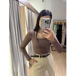 CROPPED POLIAMIDA MARROM