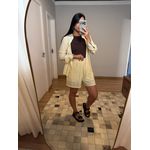 CONJUNTO SHORTS E CAMISA LOVE AMARELO