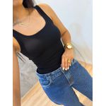 BODY MICROFIBRA MALHA CANELADA PREMIUM PRETO