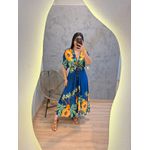 VESTIDO IZAAC ESTAMPADO FUNDO AZUL MARINHO