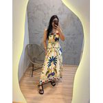 VESTIDO NIKOLY ALCINHA ESTAMPADO PALMEIRA AZUL