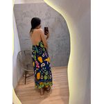 VESTIDO COSTAS ABERTAS MARIBU FUNDO AZUL MARINHO 