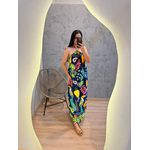 VESTIDO COSTAS ABERTAS MARIBU FUNDO AZUL MARINHO 