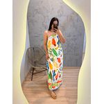 VESTIDO COSTAS ABERTAS MARIBU FUNDO CLARO