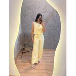 CONJUNTO CALÇA/CROPPED REGATA ROAD AMARELO 