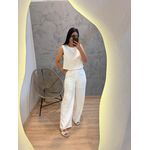CONJUNTO CALÇA/CROPPED REGATA ROAD BRANCO 