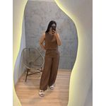 CONJUNTO CALÇA/CROPPED REGATA ROAD MARROM 