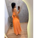 VESTIDO ALICE CHIFON LARANJA CLARO