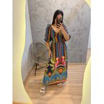 VESTIDO MARIBEL ESTAMPADO VISCOSE FUNDO AZUL