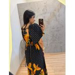 VESTIDO JARDIM ESTAMPADO FUNDO PRETO