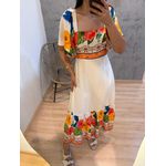 VESTIDO JARDIM ESTAMPADO FUNDO CLARO