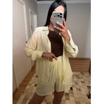 CONJUNTO SHORTS E CAMISA LOVE AMARELO
