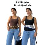 Kit Blusa Decote Quadrado (marrom e preta)