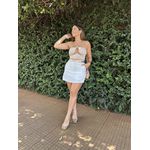Cropped Alfaiataria Detalhe Vazado Nude