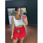 Short Saia Cetim Vitoria Vermelho