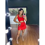 Short Saia Cetim Vitoria Vermelho