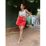 Short Saia Cetim Vitoria Vermelho