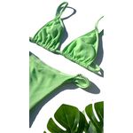 Biquini de Fita Verde Menta Carmel Tira com Viés