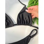 Biquíni Cortininha Preto Tira Viés 