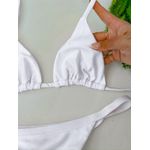 Biquíni Cortininha Branco Tira Viés 