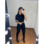 Calça Legging Canelada Preta