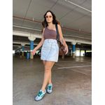 Saia Couro Eco Dari Branca