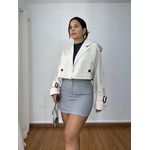 Jaqueta Cropped Lapela Nude