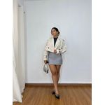 Jaqueta Cropped Lapela Nude