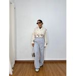 Jaqueta Cropped Lapela Nude