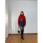 Short Saia Risca de Giz Preta