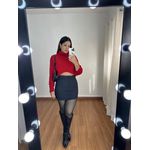Short Saia Risca de Giz Preta