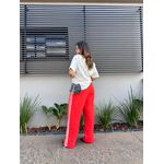 Calça Regulável Listras Lateral Vermelha