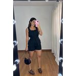 Conjunto Short e Colete Alongado Preto