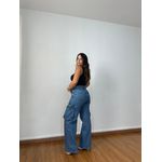 Calça Jeans Cargo Estonada Média