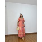 Vestido Arara Caju Longo Coral