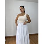 Cropped Tricot Nula Manga Creme