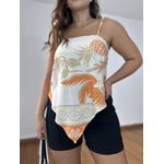 Blusa Lenço Alça Regulável Laranja