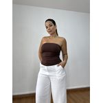 Blusa Tube Benditta Café
