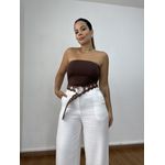 Blusa Tube Benditta Café