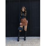 Body Manga Longa Costas Nua Preto 