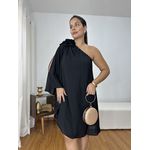 Vestido Nula Manga Flor Preto