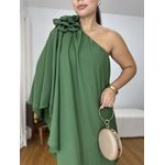 Vestido Nula Manga Flor Verde