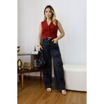 Calça Cargo Wide Leg Lana Preta 
