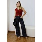 Calça Cargo Wide Leg Lana Preta 