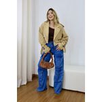 Jaqueta Cropped Lapela Caqui