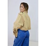 Jaqueta Cropped Lapela Caqui