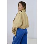 Jaqueta Cropped Lapela Caqui