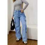Calça Cargo Wide Leg Média Stella